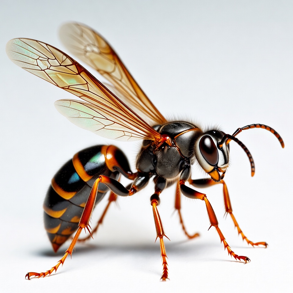 Black and yellow paper wasp Black and yellow paper wasp