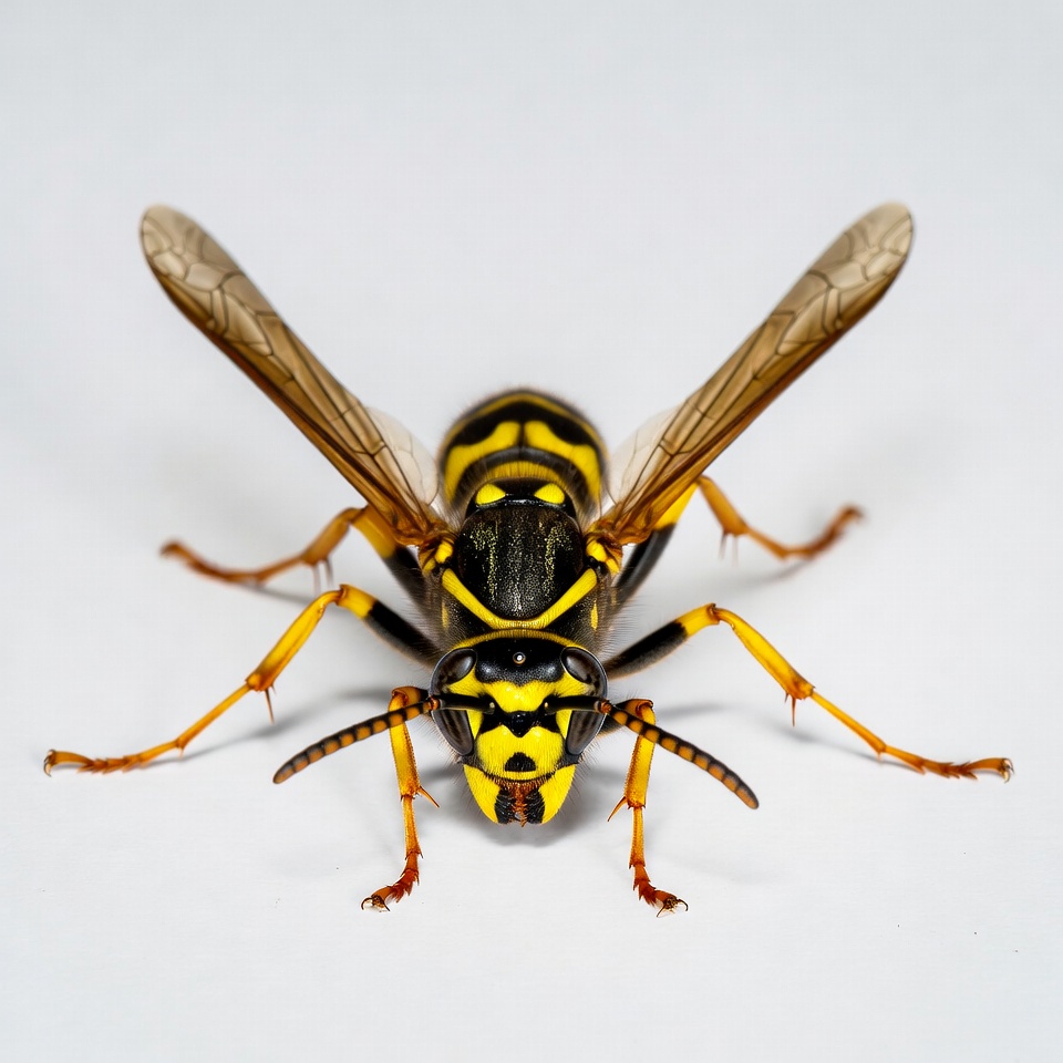 Yellow Jacket Wasp on White Background Yellow Jacket Wasp on White Background