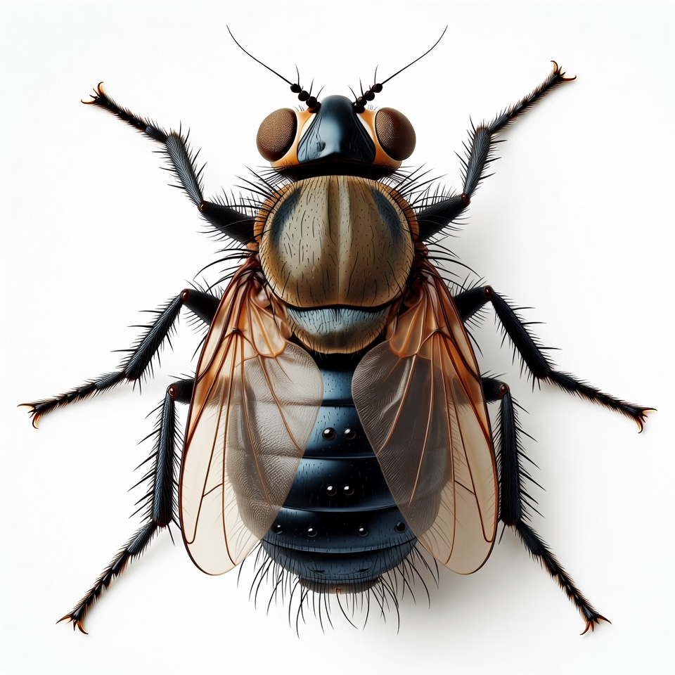 Detailed Blow Fly on White Background Detailed Blow Fly on White Background