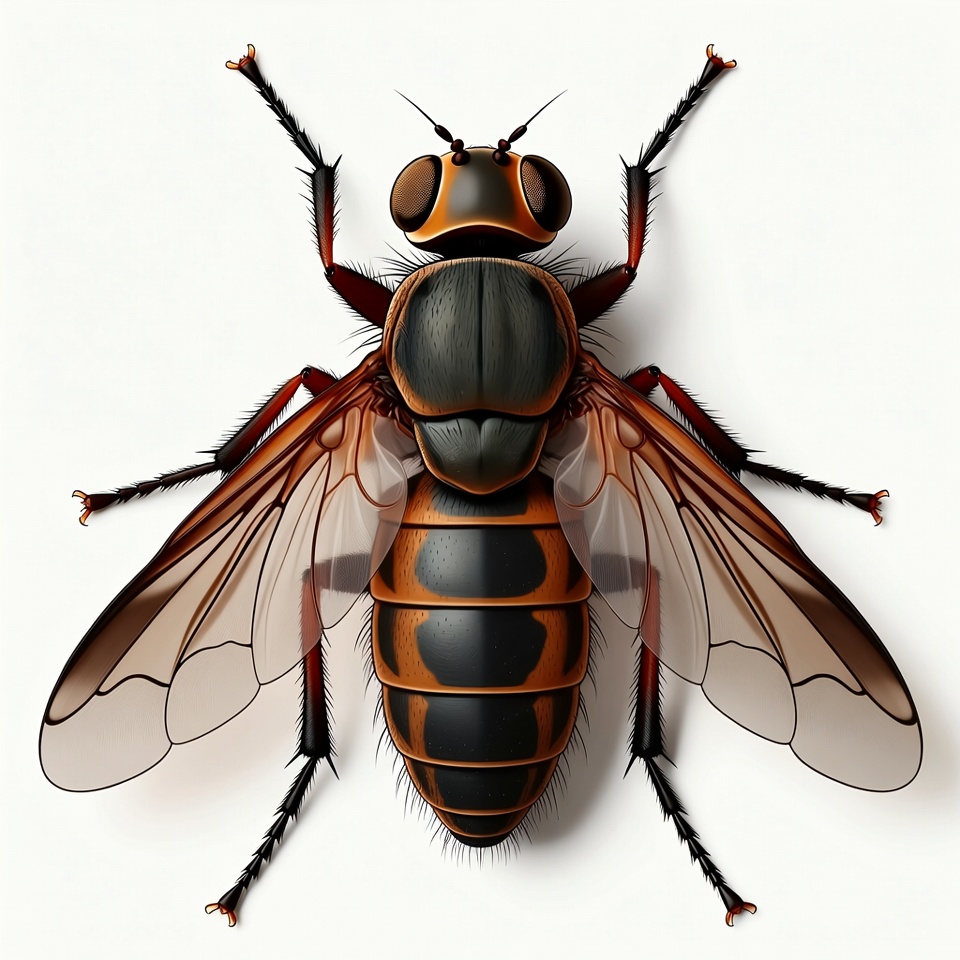 Detailed illustration of hoverfly Detailed illustration of hoverfly