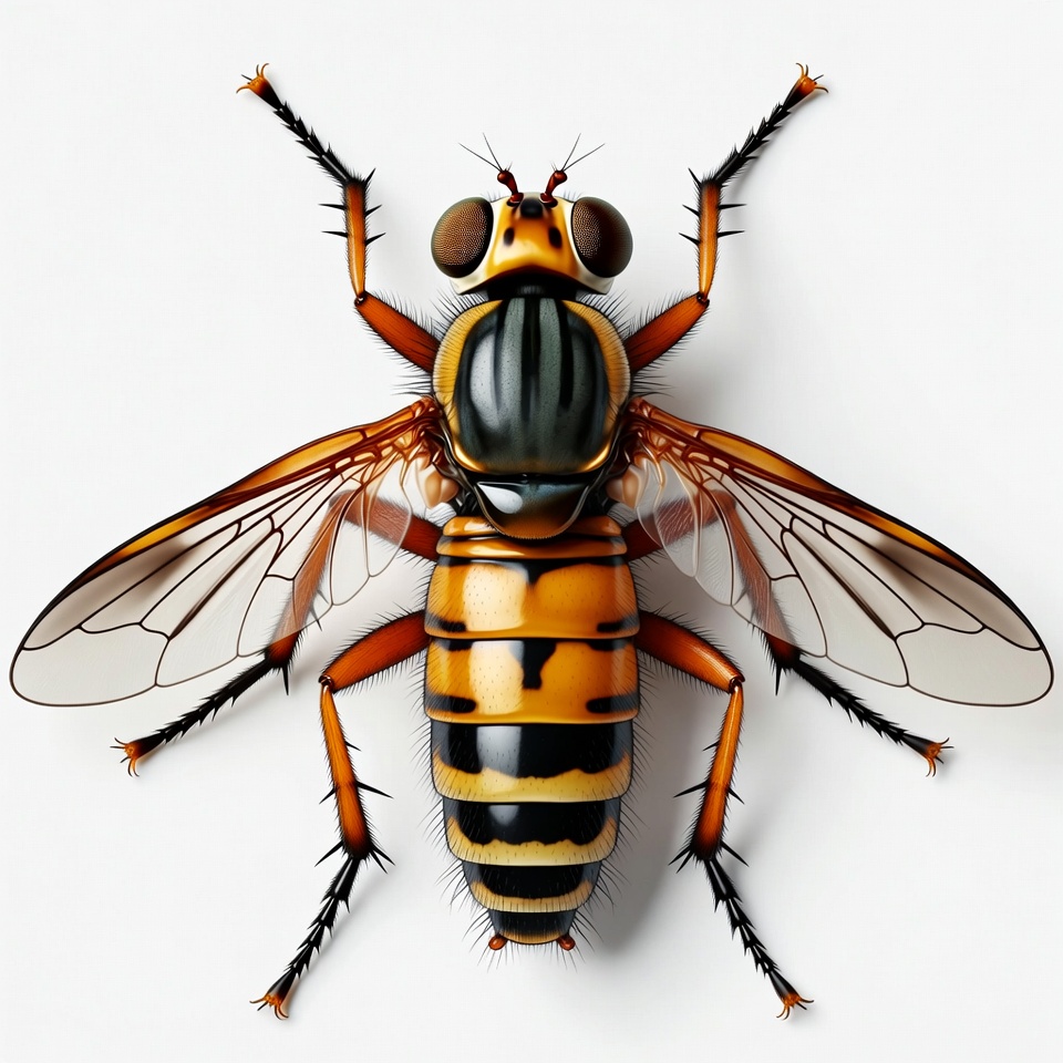Hoverfly on white background Hoverfly on white background