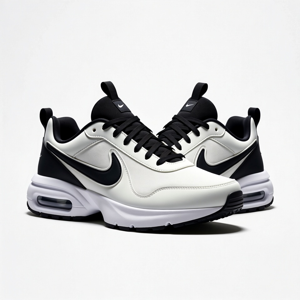 White Black Nike Air Max Sneakers Pair White Black Nike Air Max Sneakers Pair