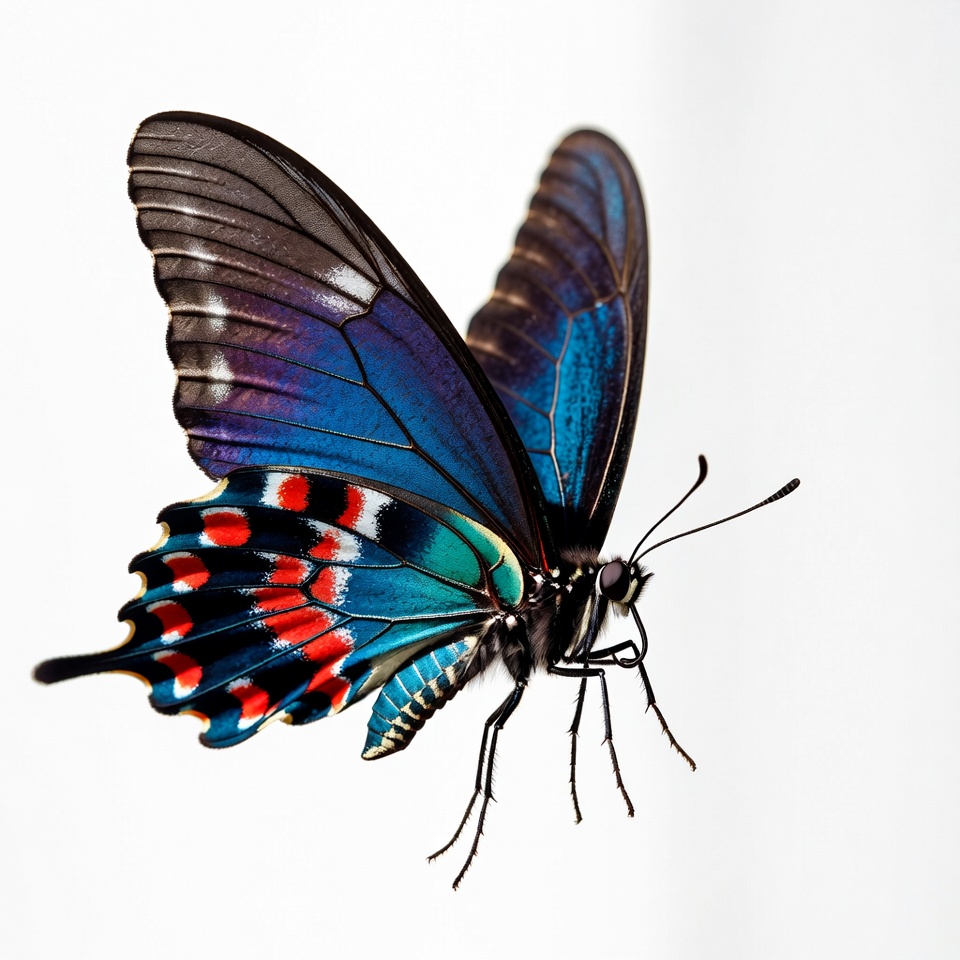 Colorful Blue Butterfly Wings Spread Colorful Blue Butterfly Wings Spread