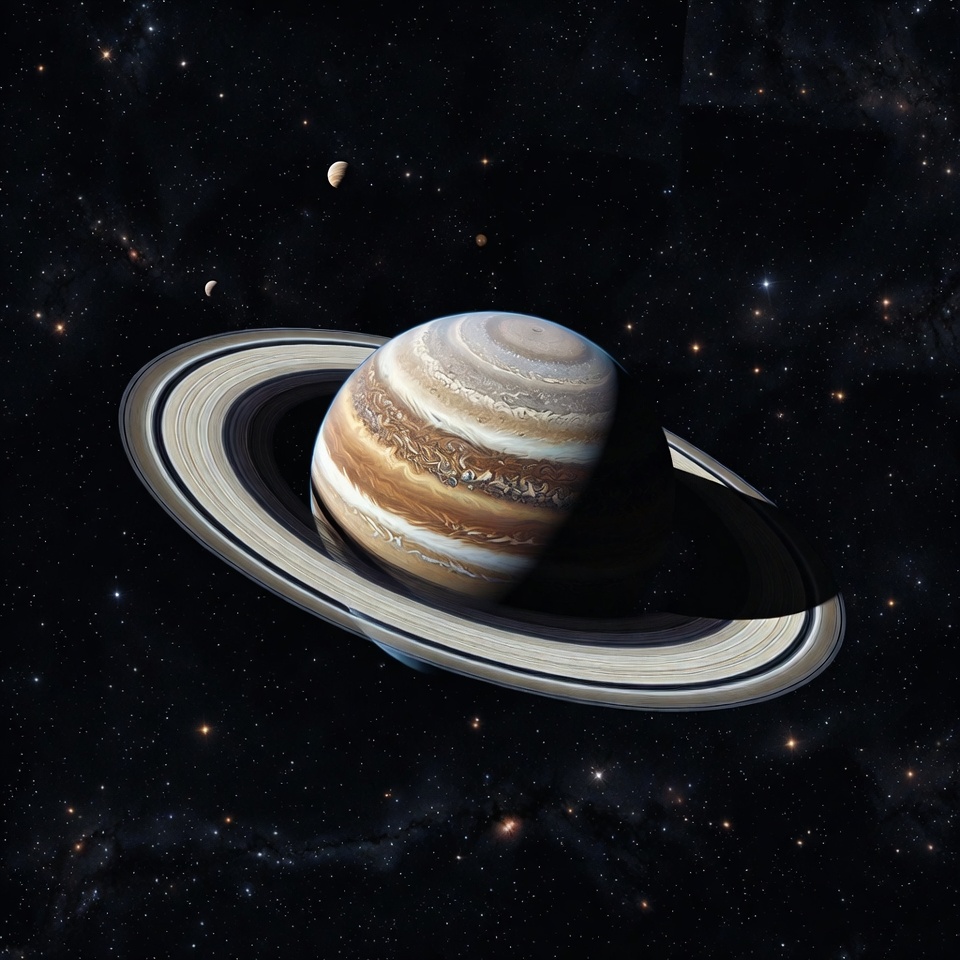 Saturn and Jupiter in space Saturn and Jupiter in space