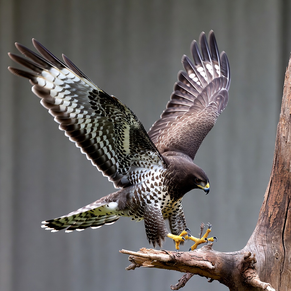 Hawk perched on tree branch Hawk perched on tree branch