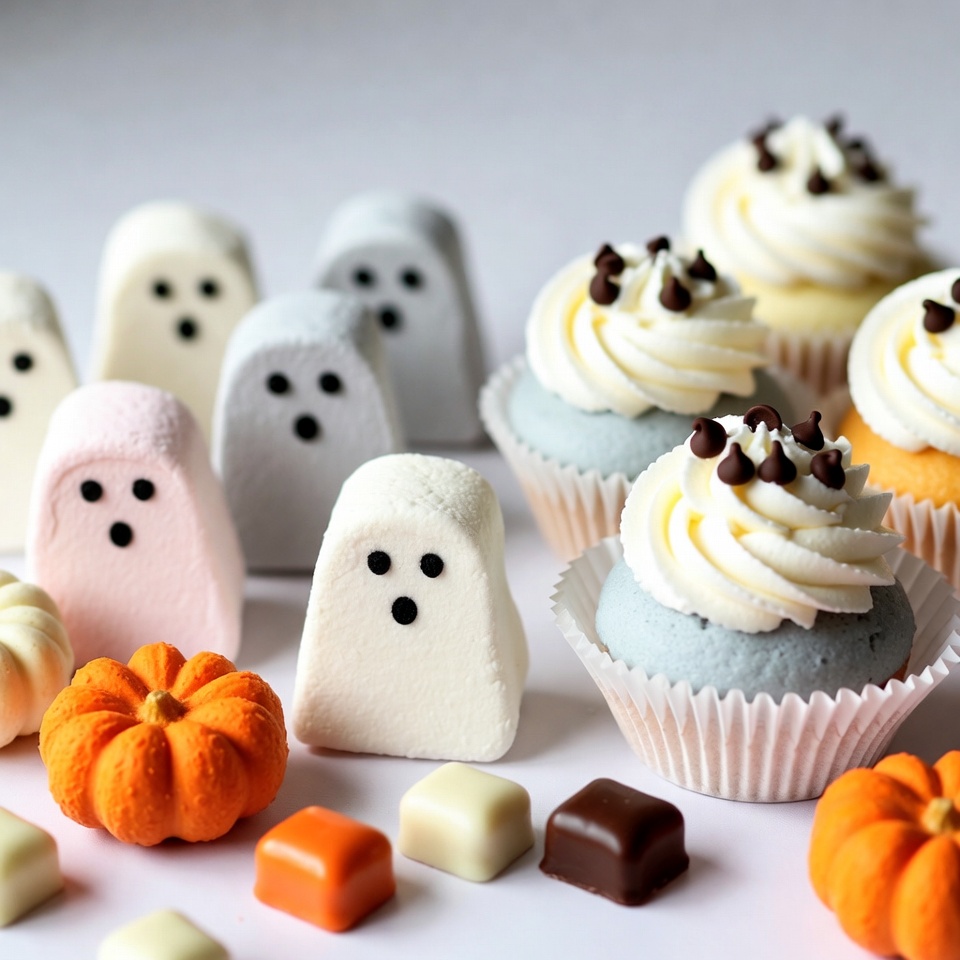 Halloween Ghost Marshmallows and Cupcakes Halloween Ghost Marshmallows and Cupcakes