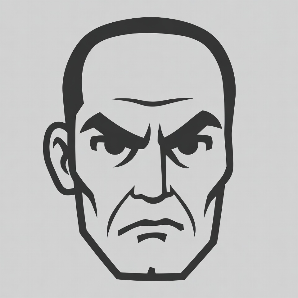 Angry Bald Man Illustration Angry Bald Man Illustration