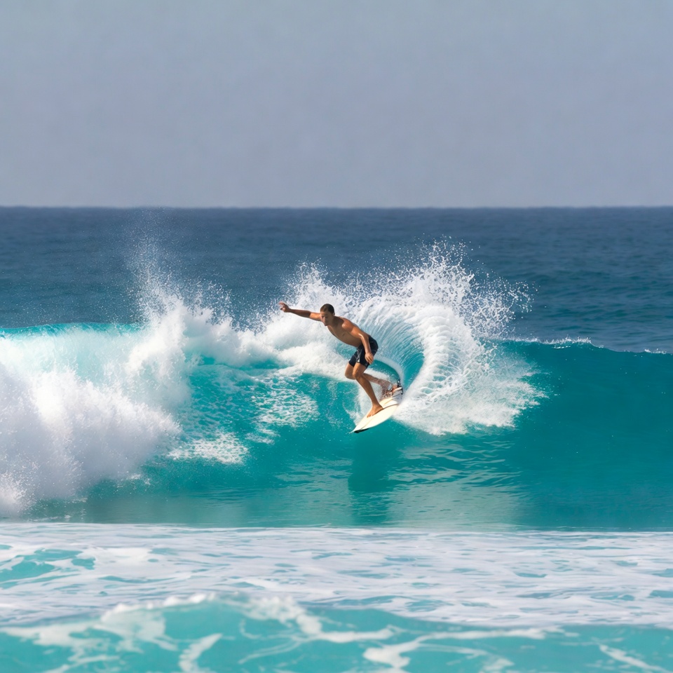 Man surfing on ocean wave Man surfing on ocean wave