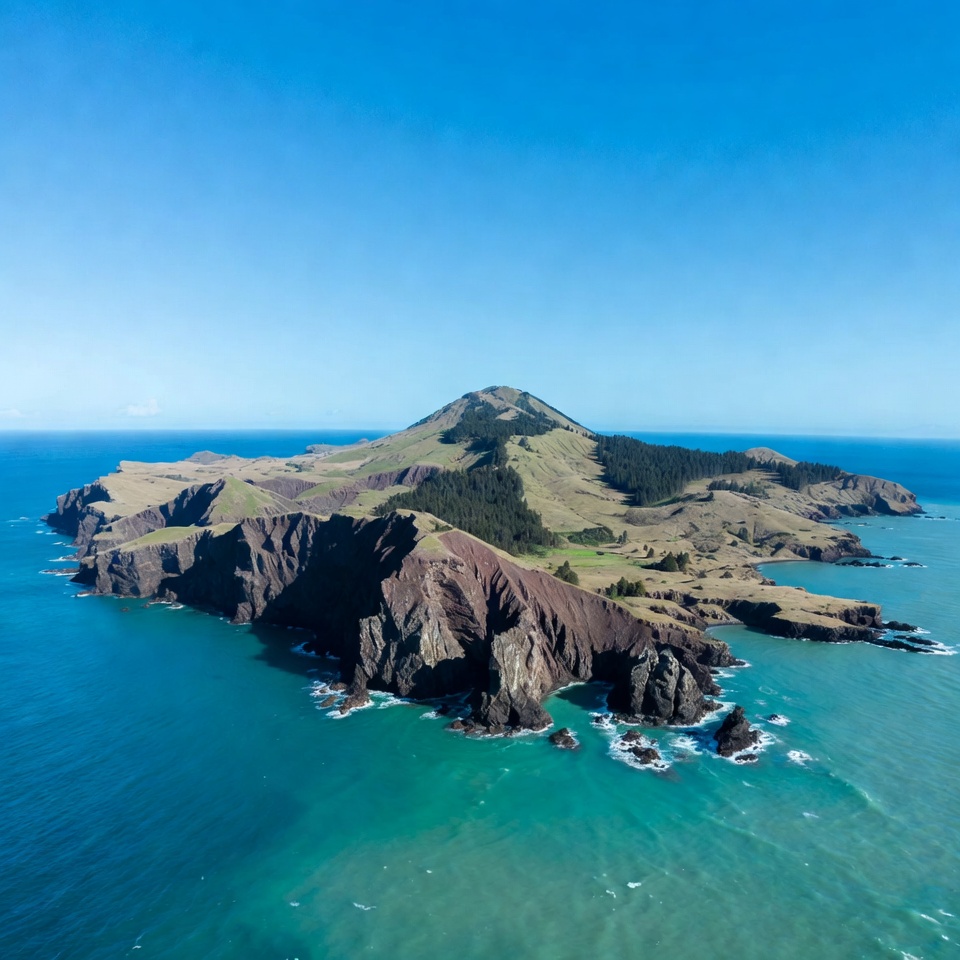 Green Island with Volcanic Peak Green Island with Volcanic Peak