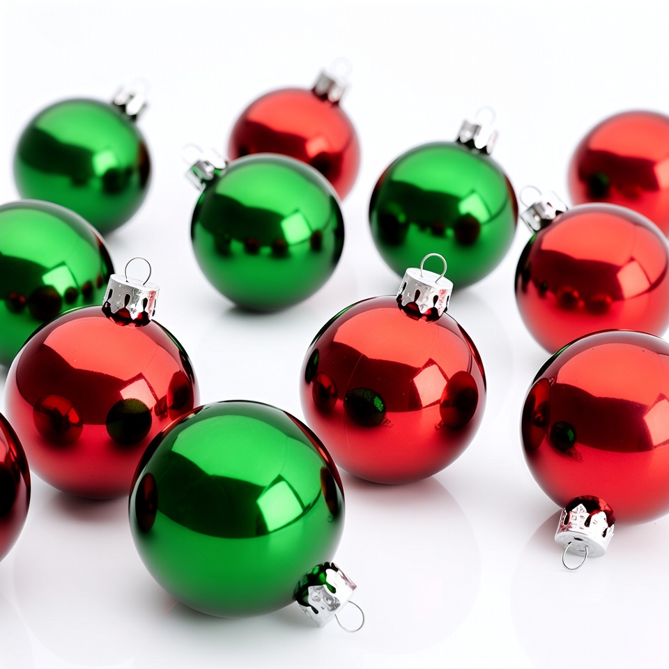 Red and Green Christmas Ornaments Red and Green Christmas Ornaments