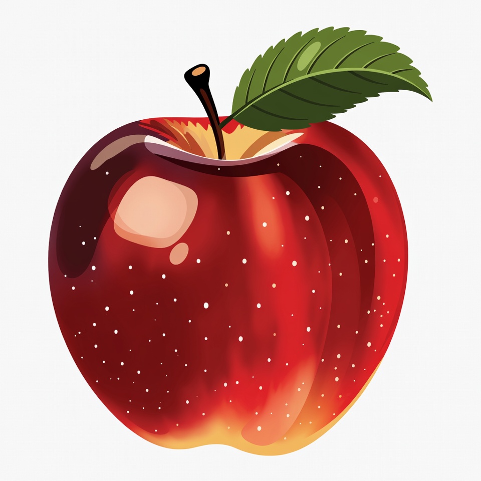 Red Apple with Leaf Red Apple with Leaf