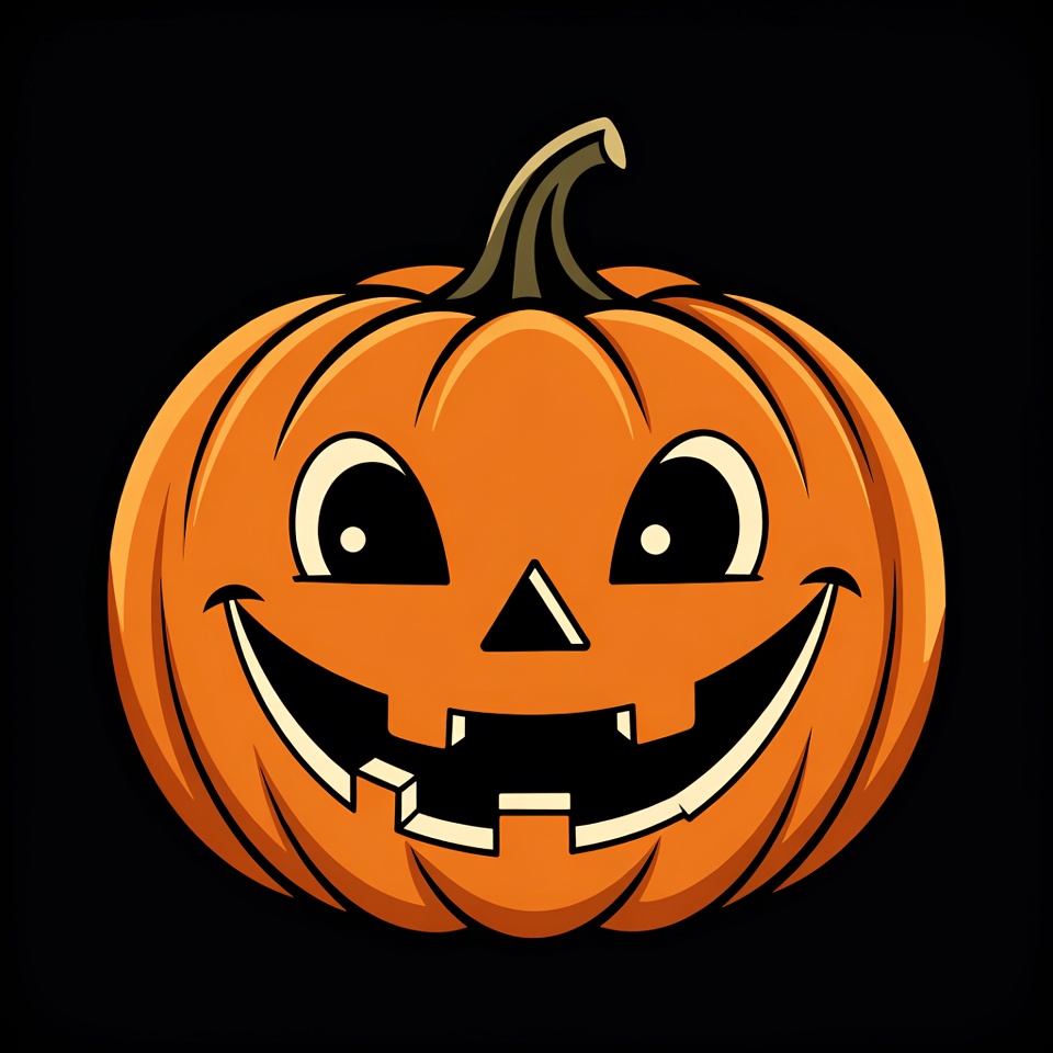 Smiling Jack-o'-lantern Pumpkin Illustration Smiling Jack-o'-lantern Pumpkin Illustration