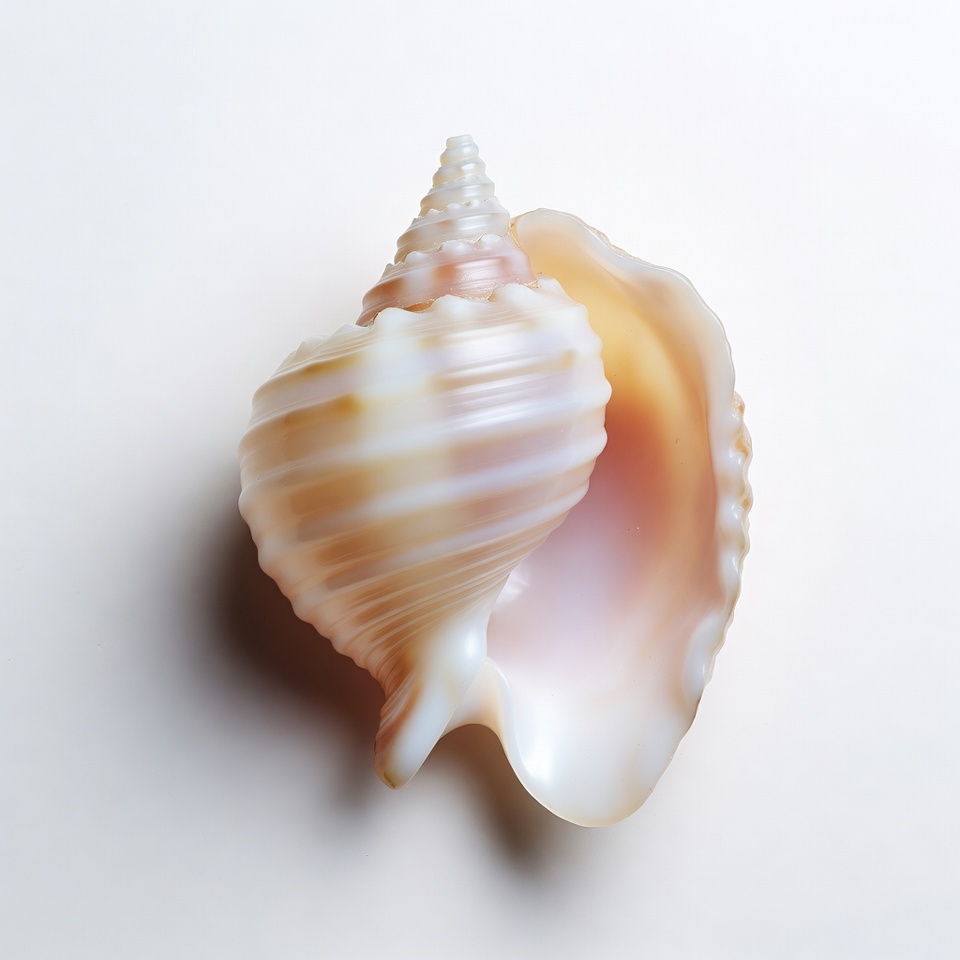 Pink Seashell on White Background Pink Seashell on White Background