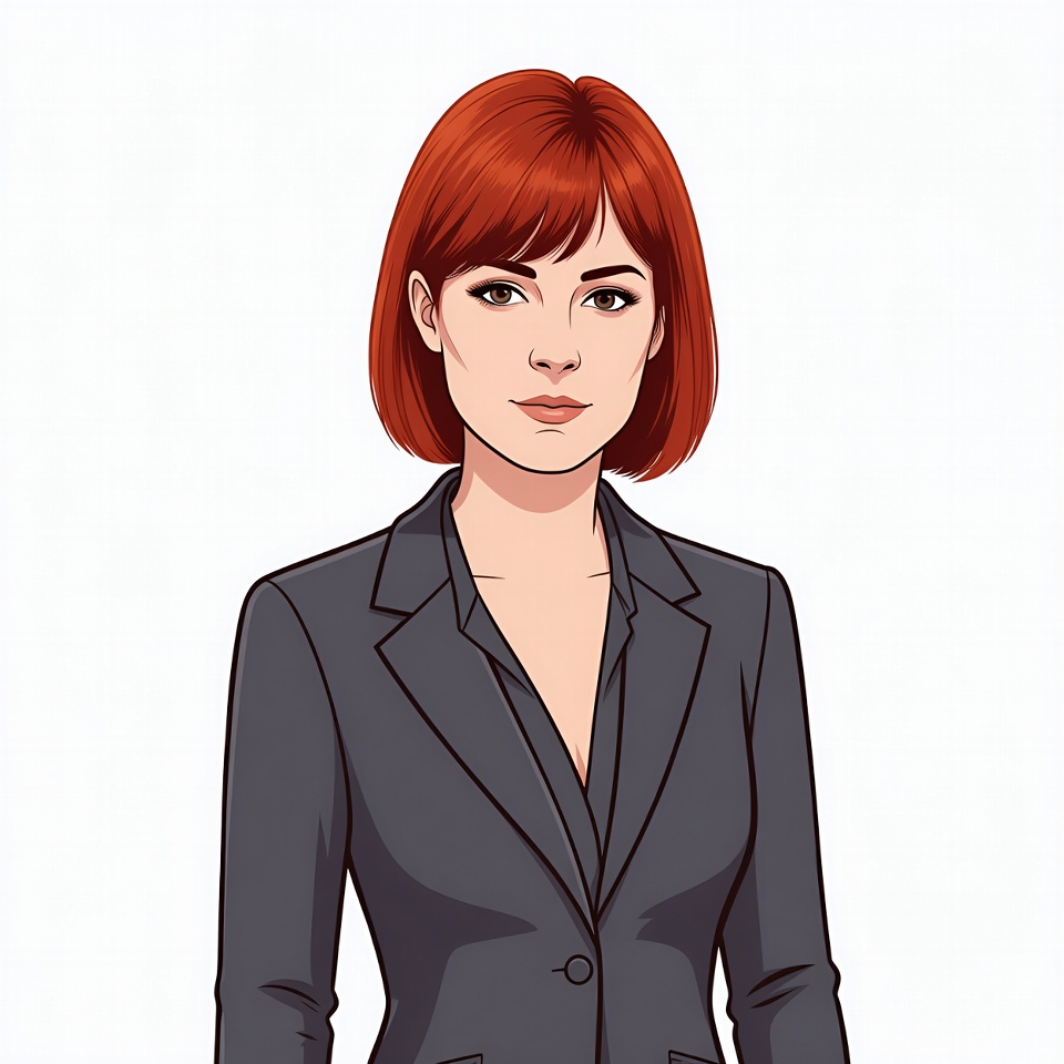 Redhead woman in black suit Redhead woman in black suit