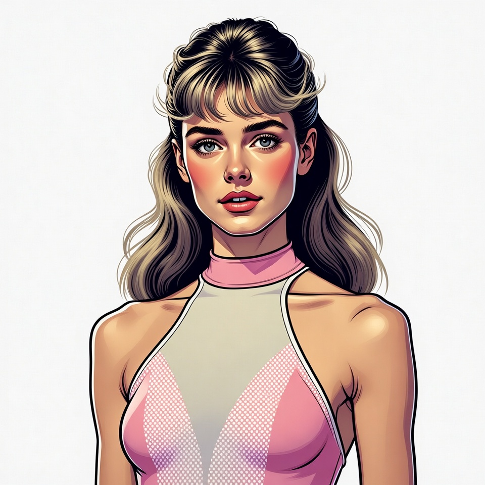 Blonde woman in pink halter top Blonde woman in pink halter top