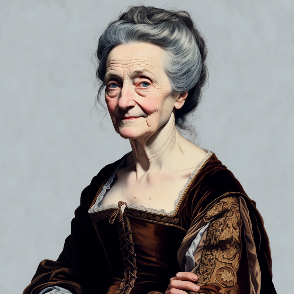 Elderly woman in vintage dress Elderly woman in vintage dress