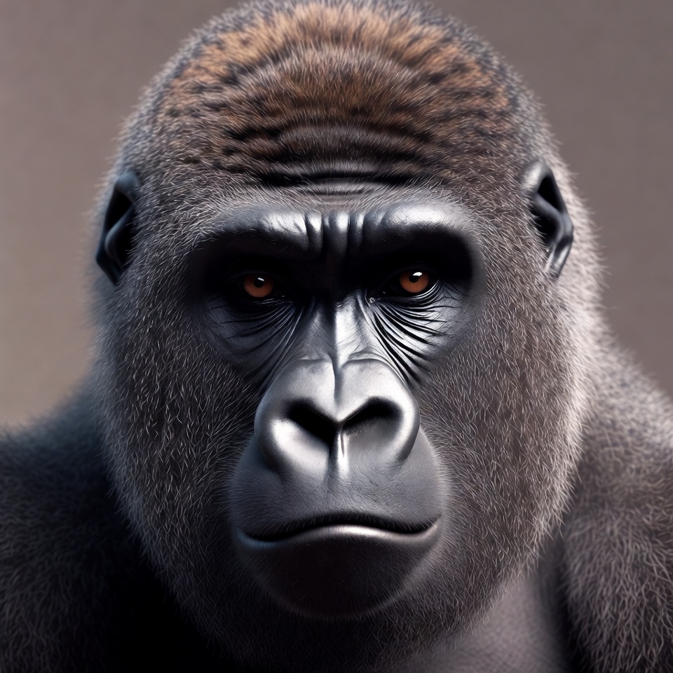 Close-up of intense gorilla face Close-up of intense gorilla face