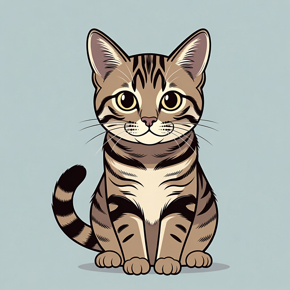 Cute tabby kitten illustration Cute tabby kitten illustration