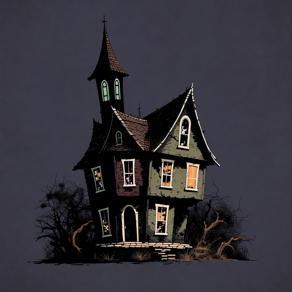 Spooky Haunted House Illustration Spooky Haunted House Illustration