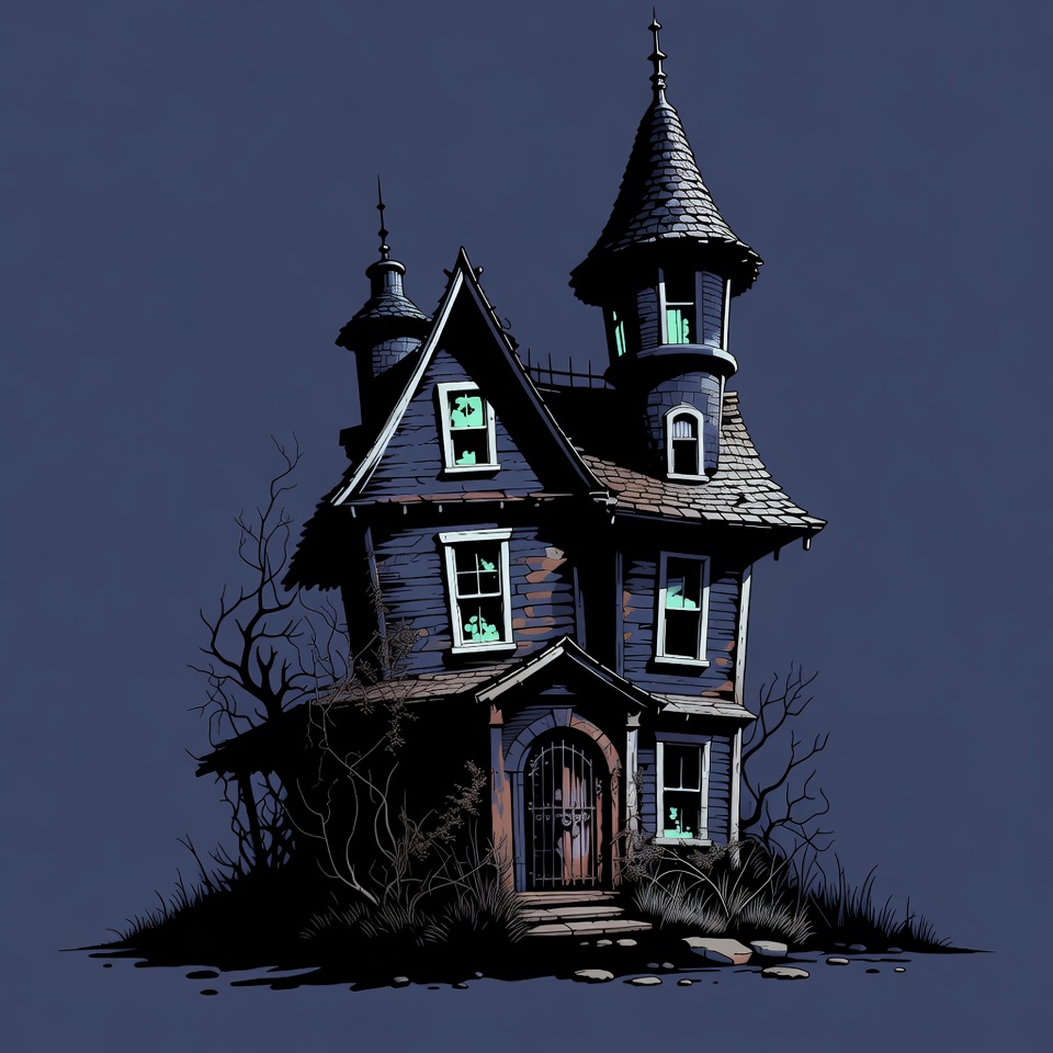 Spooky Haunted House Illustration Spooky Haunted House Illustration