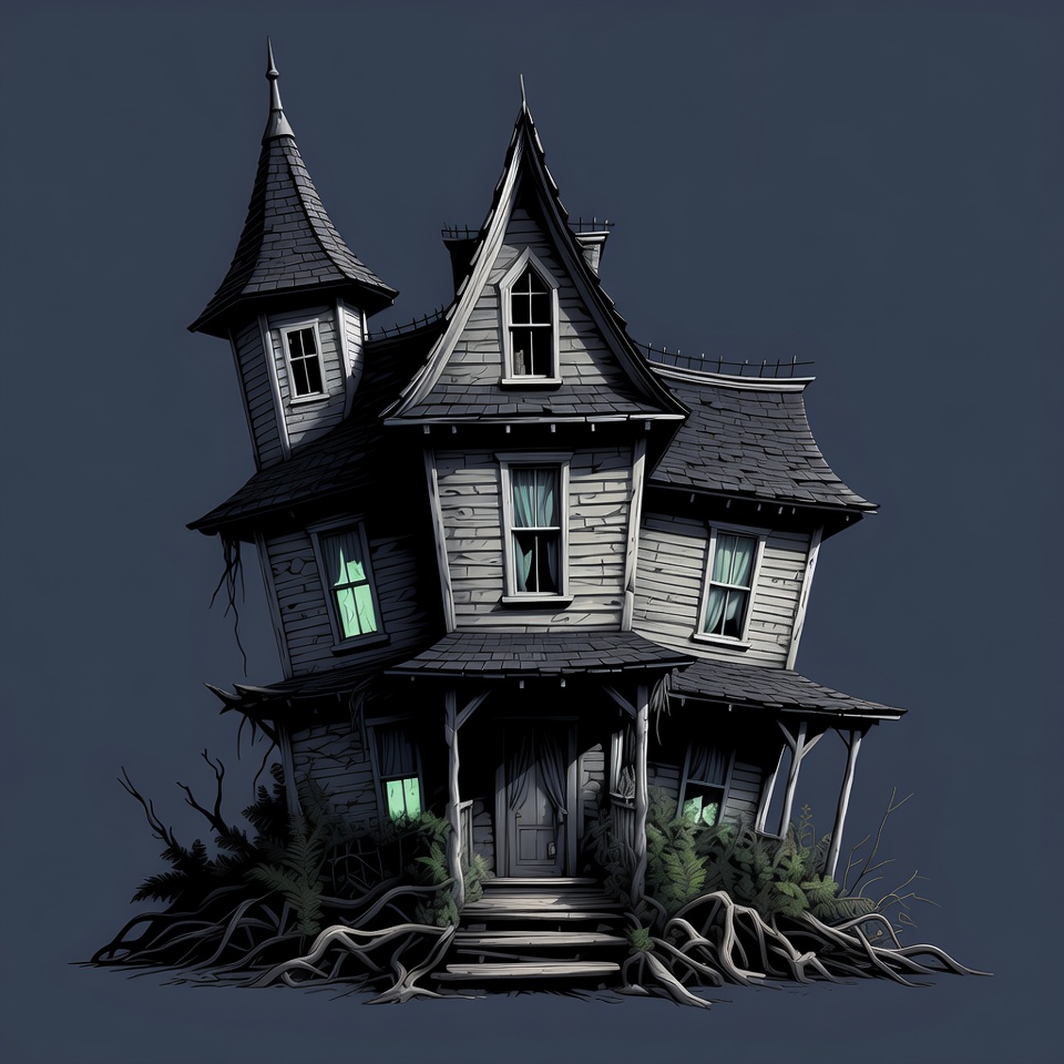 Spooky Haunted House Illustration Spooky Haunted House Illustration