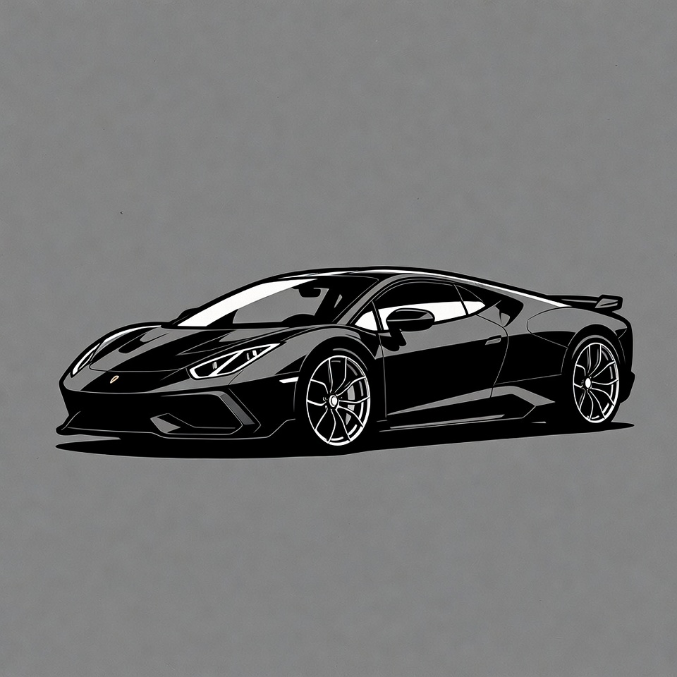 Black Lamborghini Huracan illustration Black Lamborghini Huracan illustration