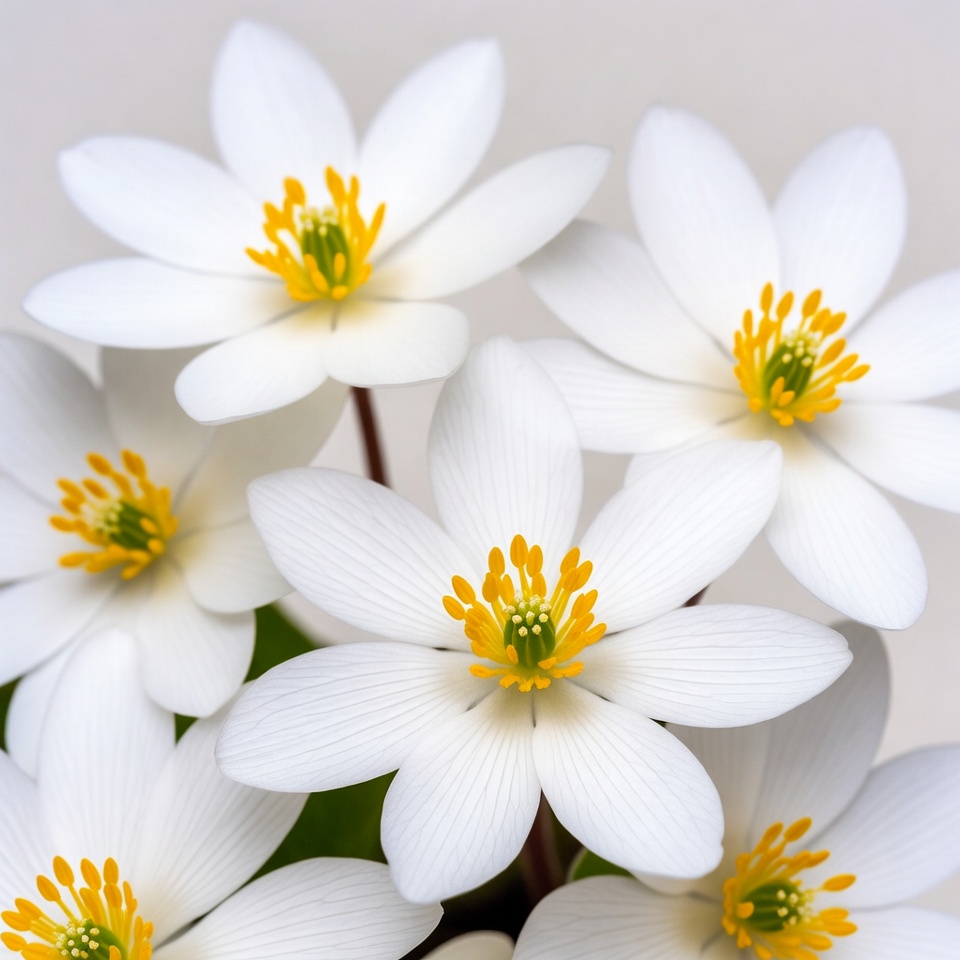 White Anemone Flowers with Yellow Centers White Anemone Flowers with Yellow Centers