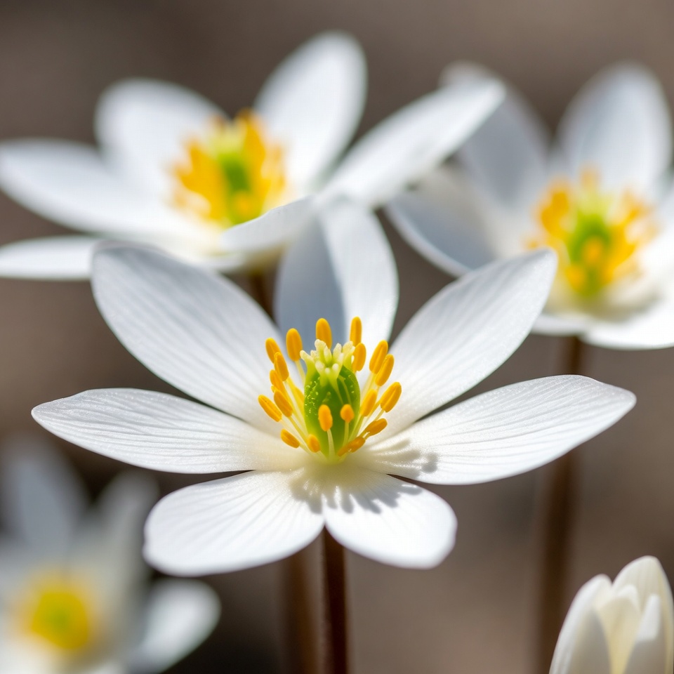 White Anemone Flowers with Yellow Centers White Anemone Flowers with Yellow Centers