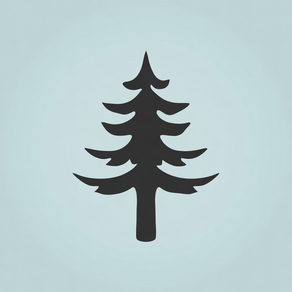 Black silhouette pine tree Black silhouette pine tree