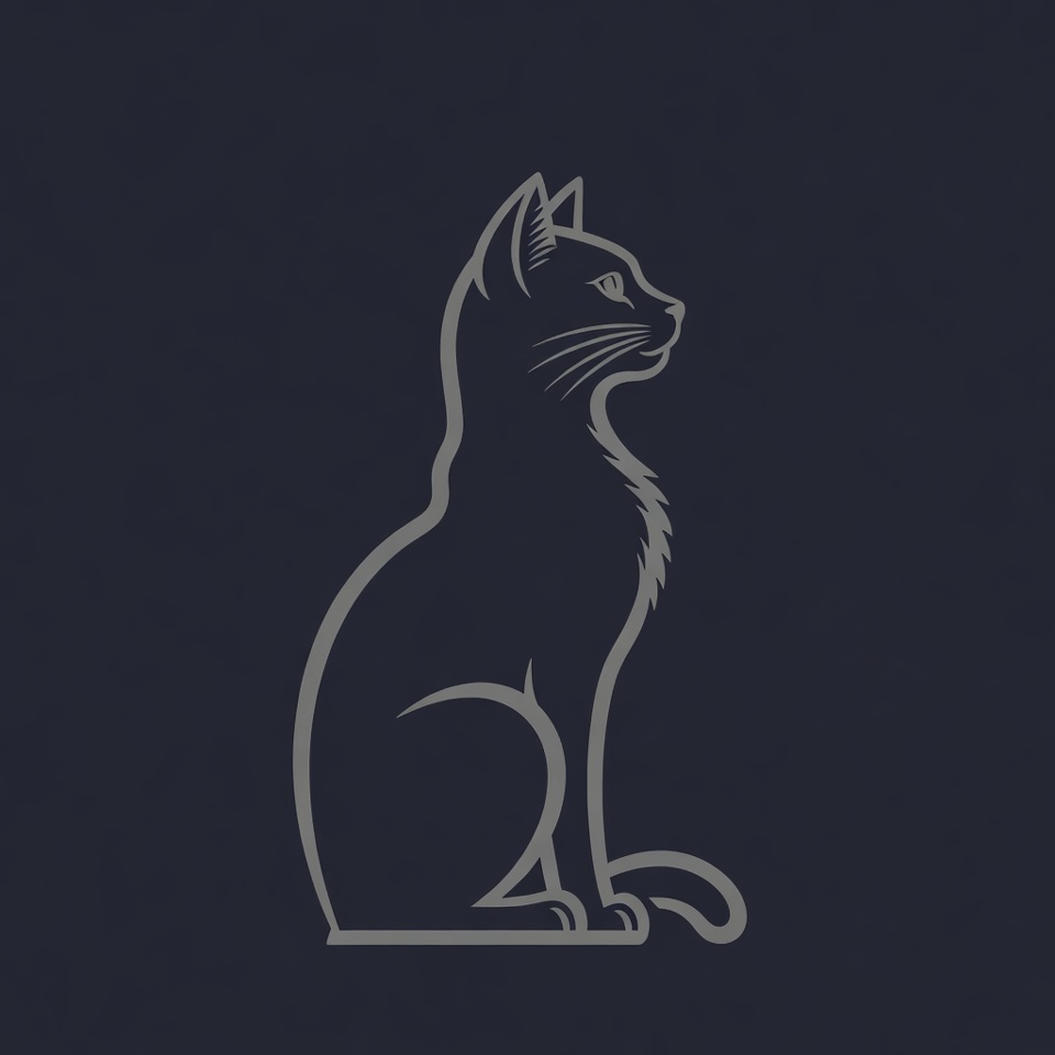 Silhouette cat sitting profile Silhouette cat sitting profile