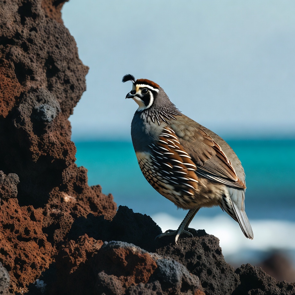 California Quail on Volcanic Rocks California Quail on Volcanic Rocks