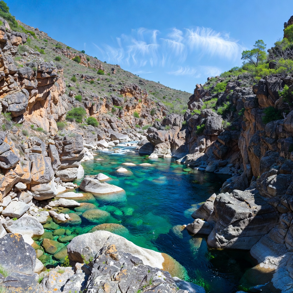 Turquoise River in Rocky Canyon Turquoise River in Rocky Canyon