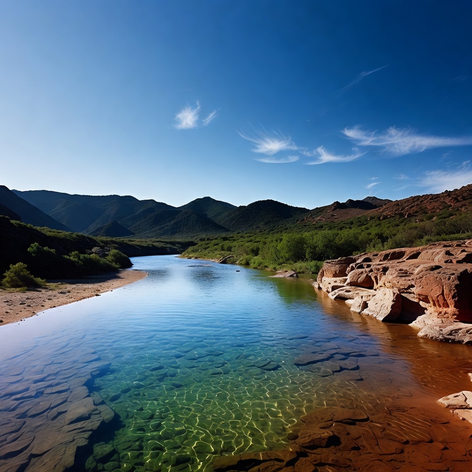 River Flowing Through Red Rock Canyon River Flowing Through Red Rock Canyon