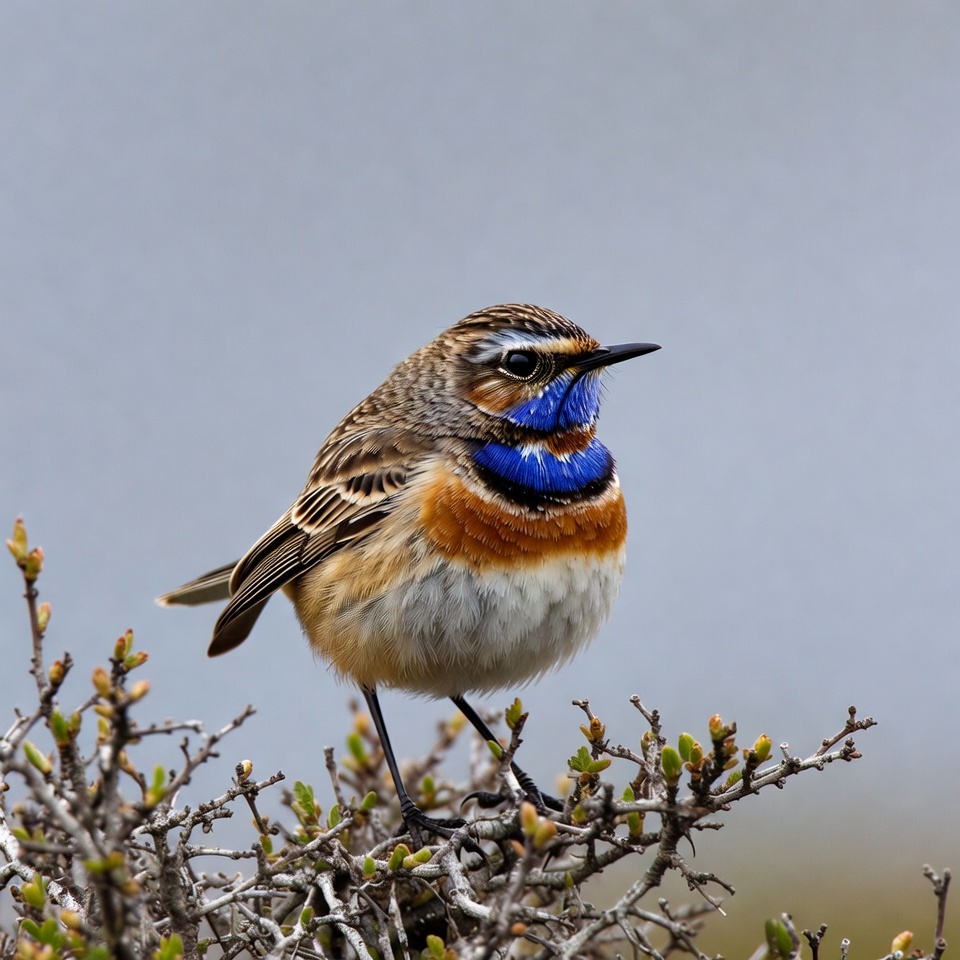 Whinchat bird with blue throat Whinchat bird with blue throat