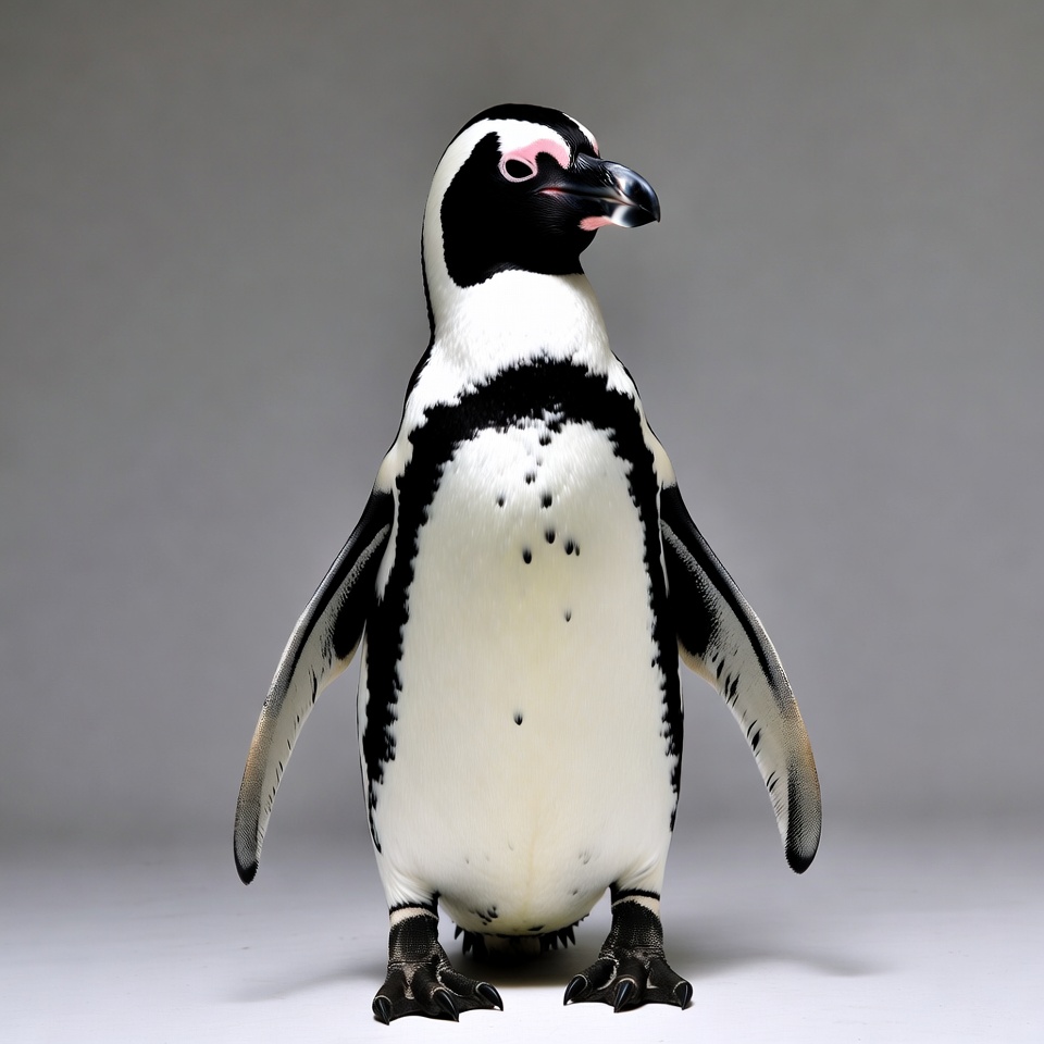 Black-footed penguin standing isolated Black-footed penguin standing isolated