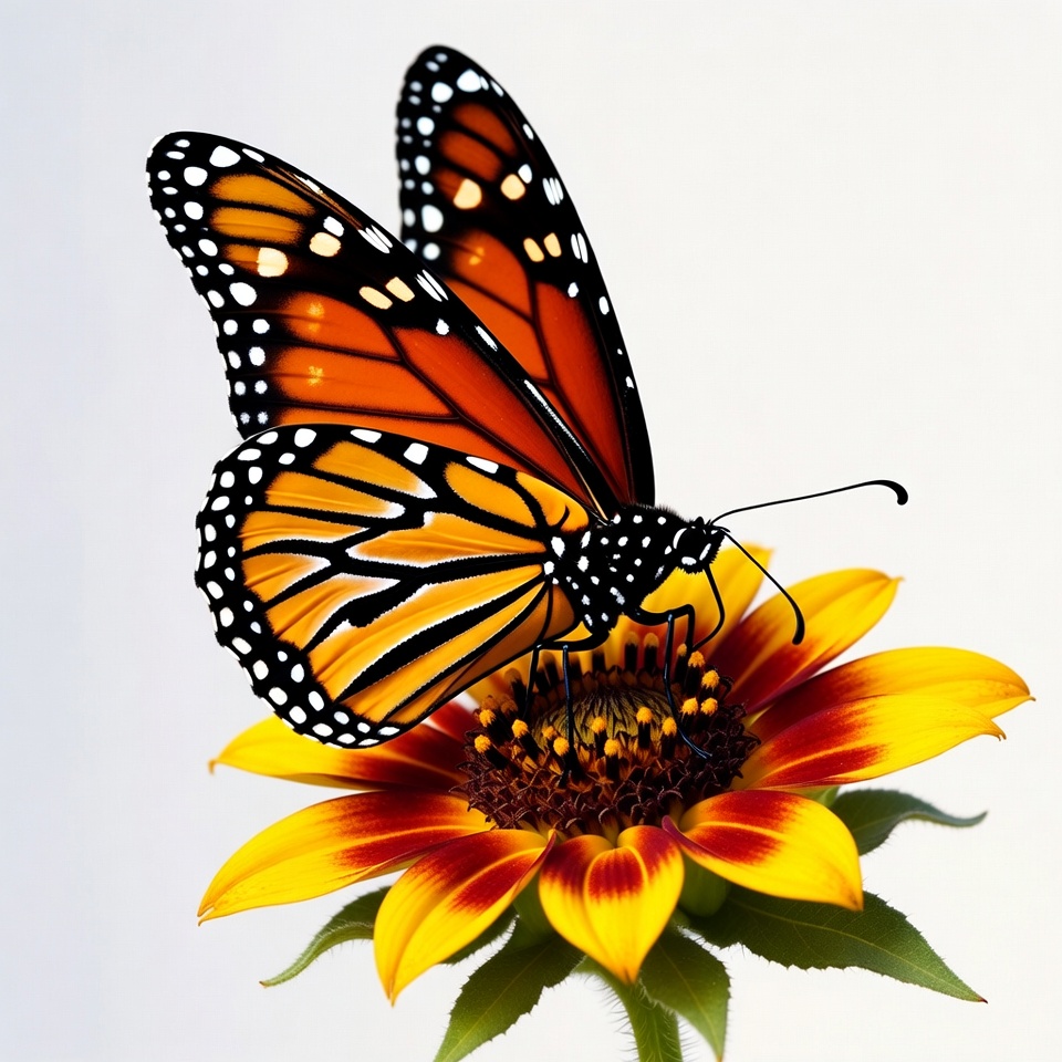 Monarch Butterfly on Sunflower Monarch Butterfly on Sunflower