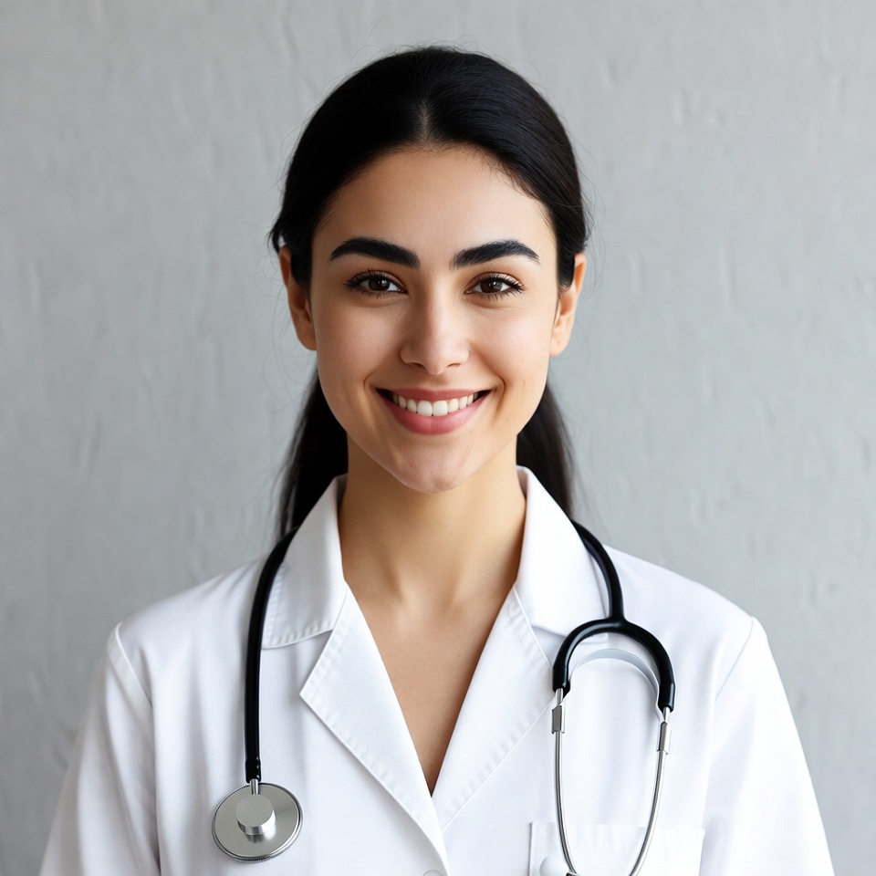 Smiling female doctor with stethoscope Smiling female doctor with stethoscope