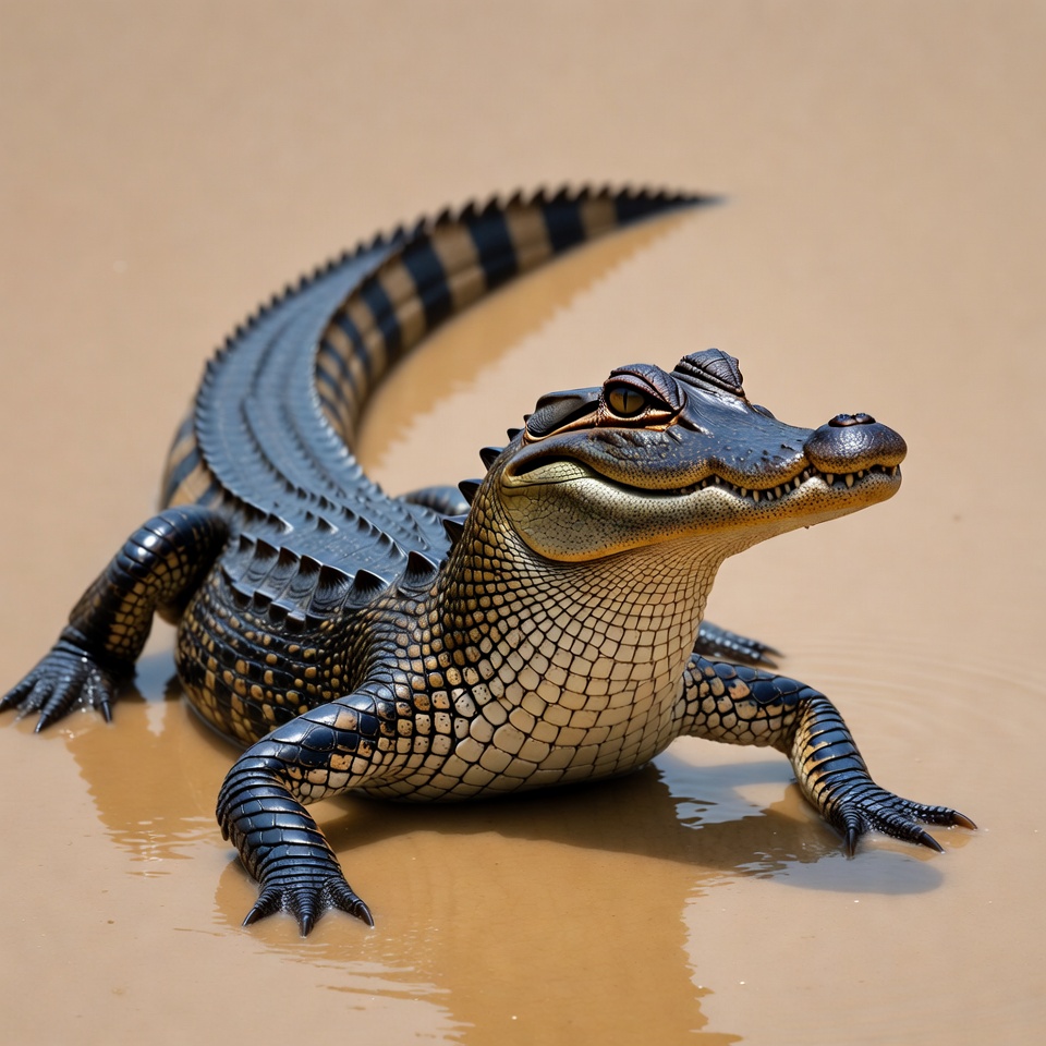 American Alligator in shallow water American Alligator in shallow water