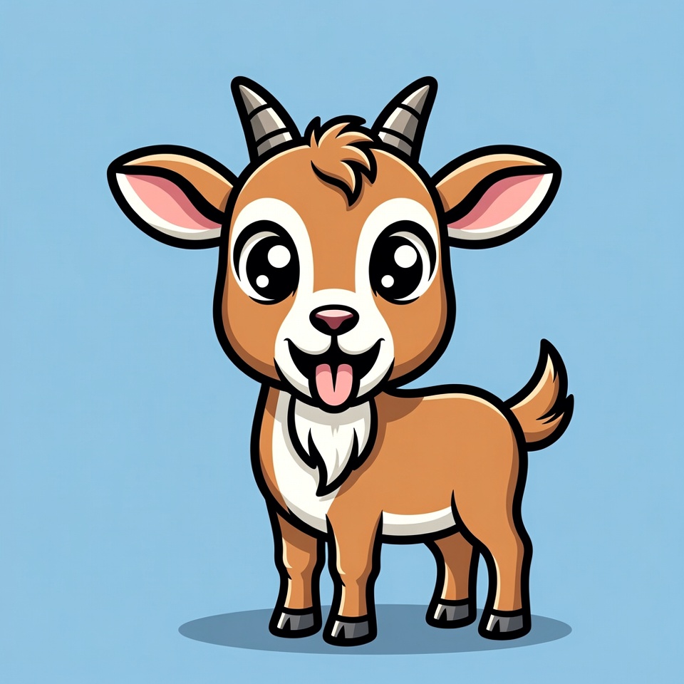 Cute cartoon baby goat Cute cartoon baby goat