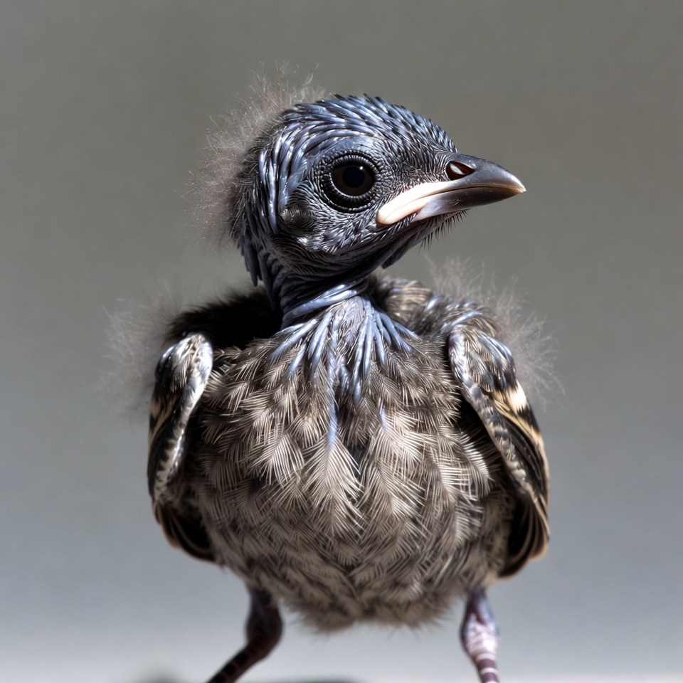 Fluffy baby bird closeup Fluffy baby bird closeup