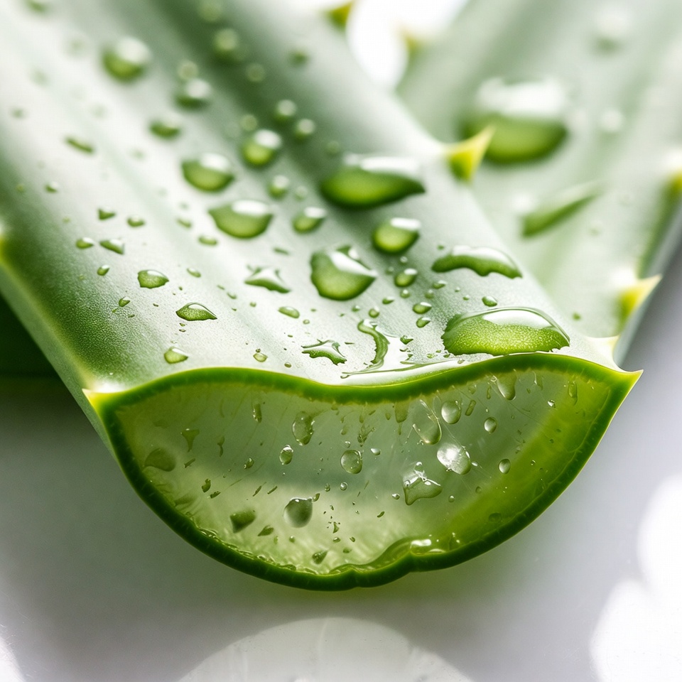 Aloe Vera Leaves with Water Droplets Aloe Vera Leaves with Water Droplets