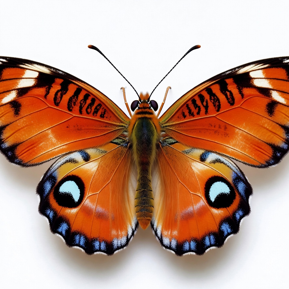 Orange butterfly with blue spots Orange butterfly with blue spots