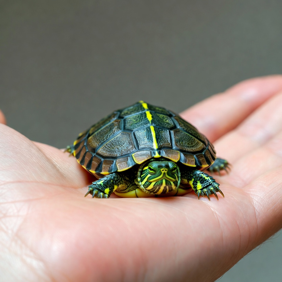 Baby turtle in human hand Baby turtle in human hand