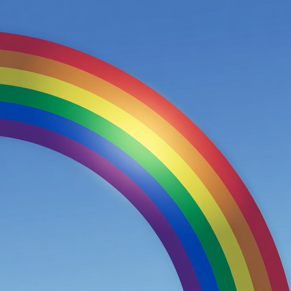 Colorful Rainbow on Blue Sky Colorful Rainbow on Blue Sky