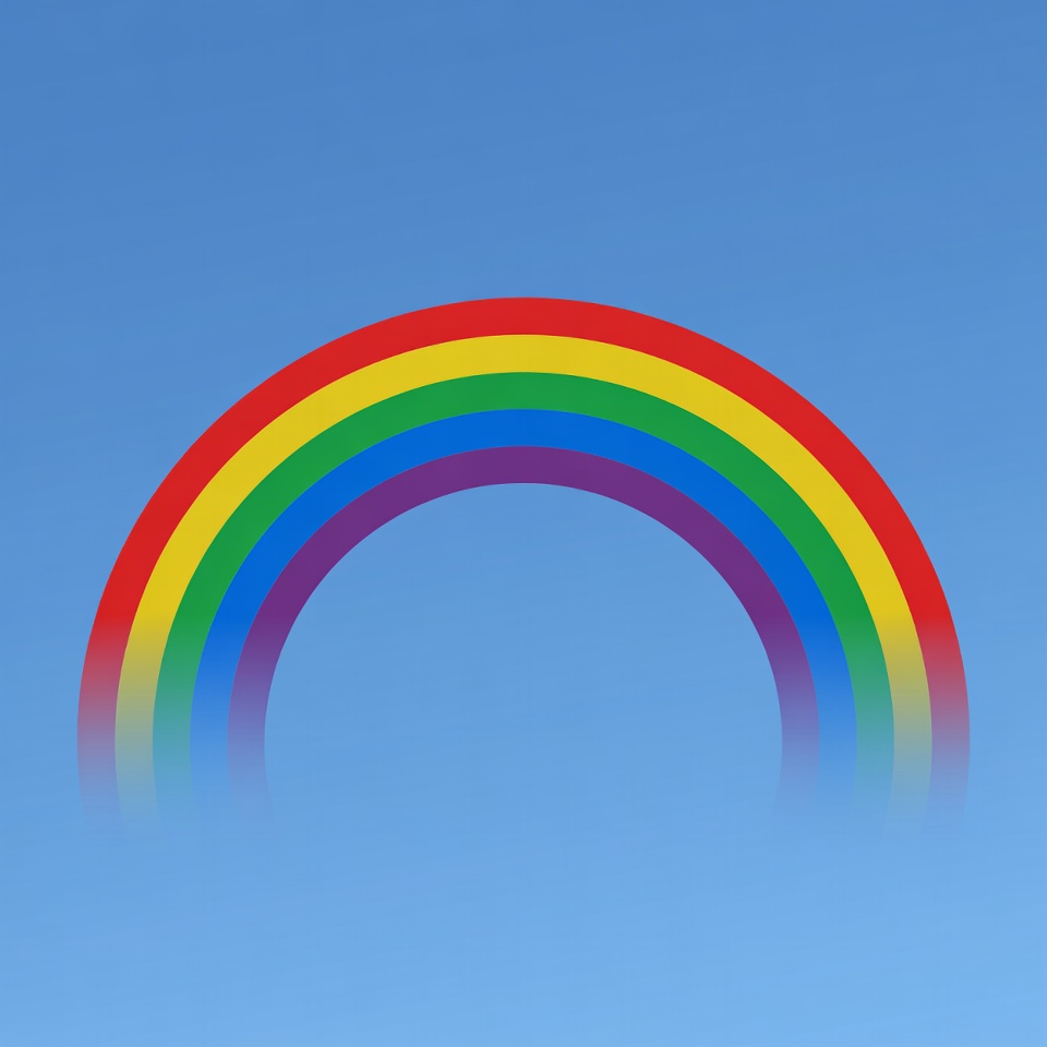 Colorful Rainbow on Blue Sky Colorful Rainbow on Blue Sky