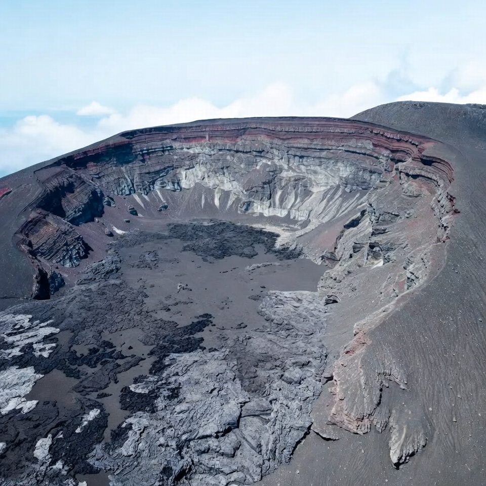 Volcanic Crater with Lava Lake Volcanic Crater with Lava Lake