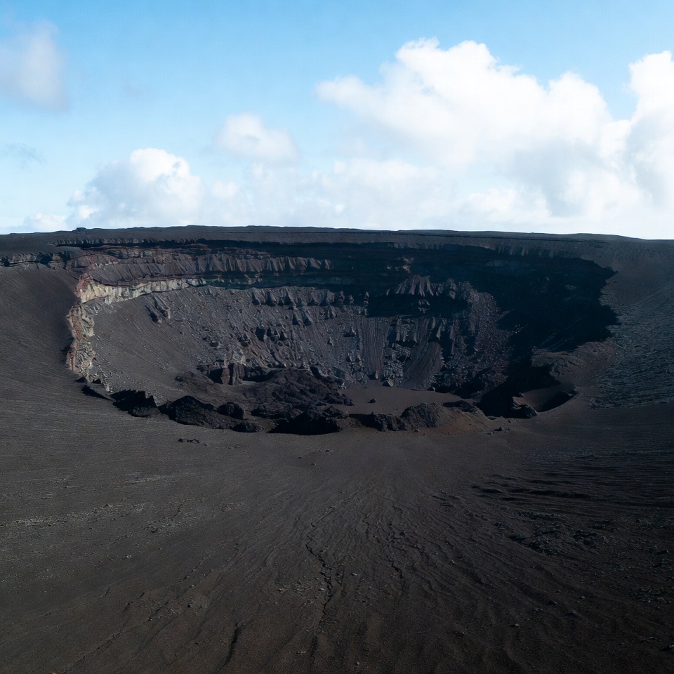 Volcanic Crater with Blue Sky Volcanic Crater with Blue Sky