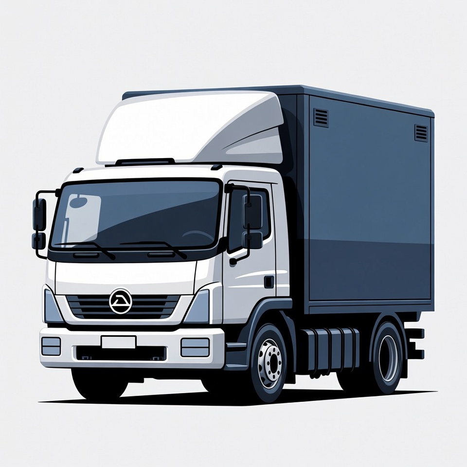 White Delivery Truck Illustration White Delivery Truck Illustration