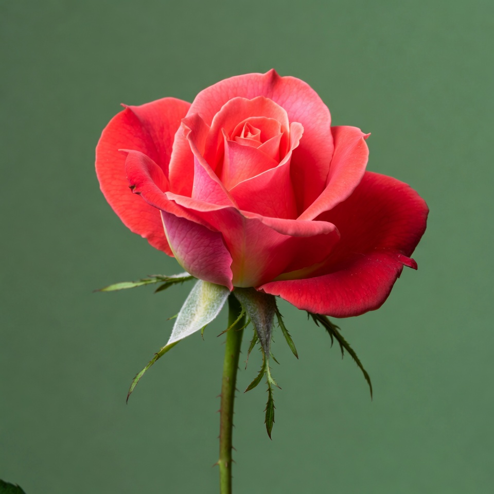 Pink Rose on Green Background Pink Rose on Green Background