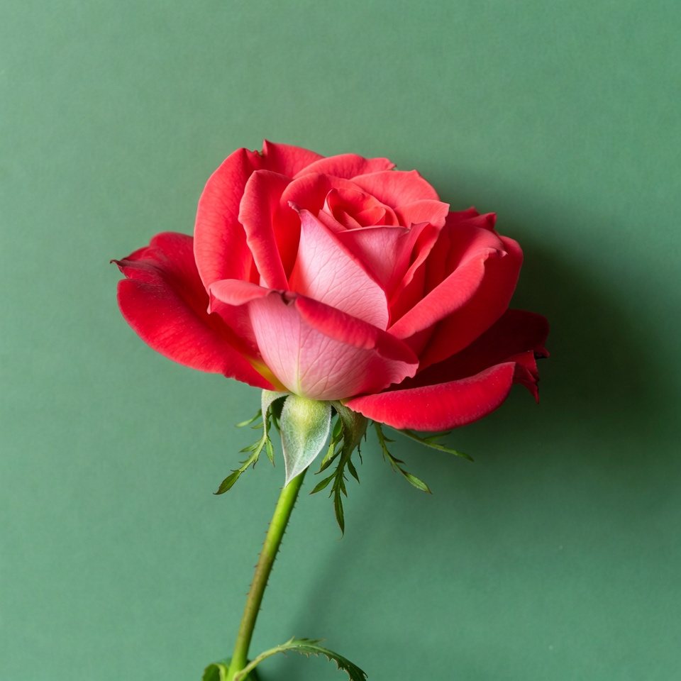 Red Rose on Green Background Red Rose on Green Background